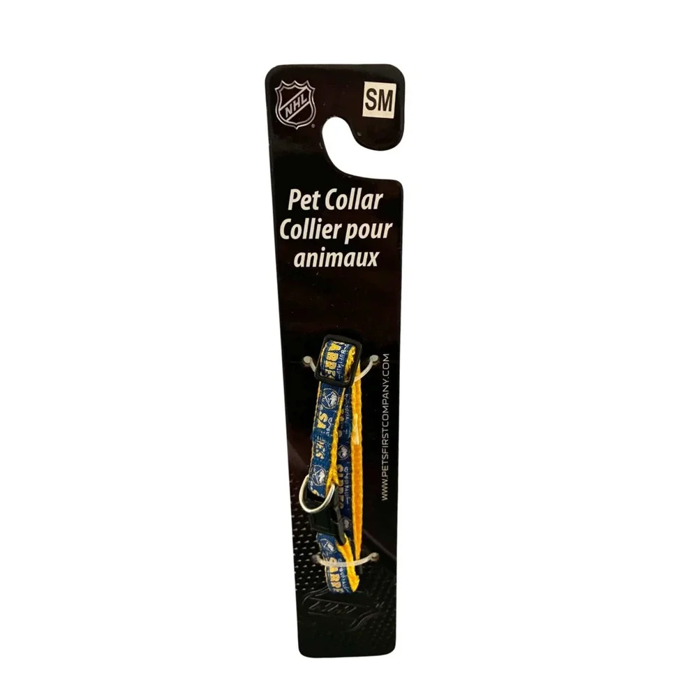 Pets First NHL Buffalo‎ Sabres Pet Collar Small Blue Yellow New Hockey Accessory